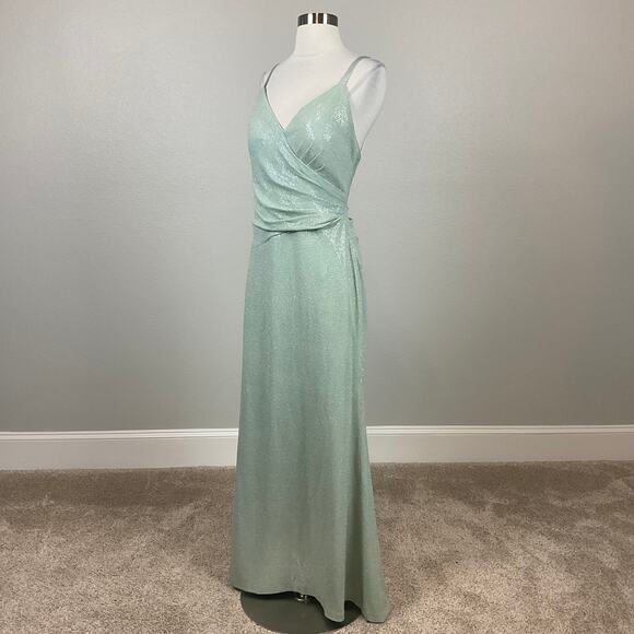 Eliza J Women's Formal Dress Size 16 Green Sequined Backless Long Evening Gown - Picture 4 of 13